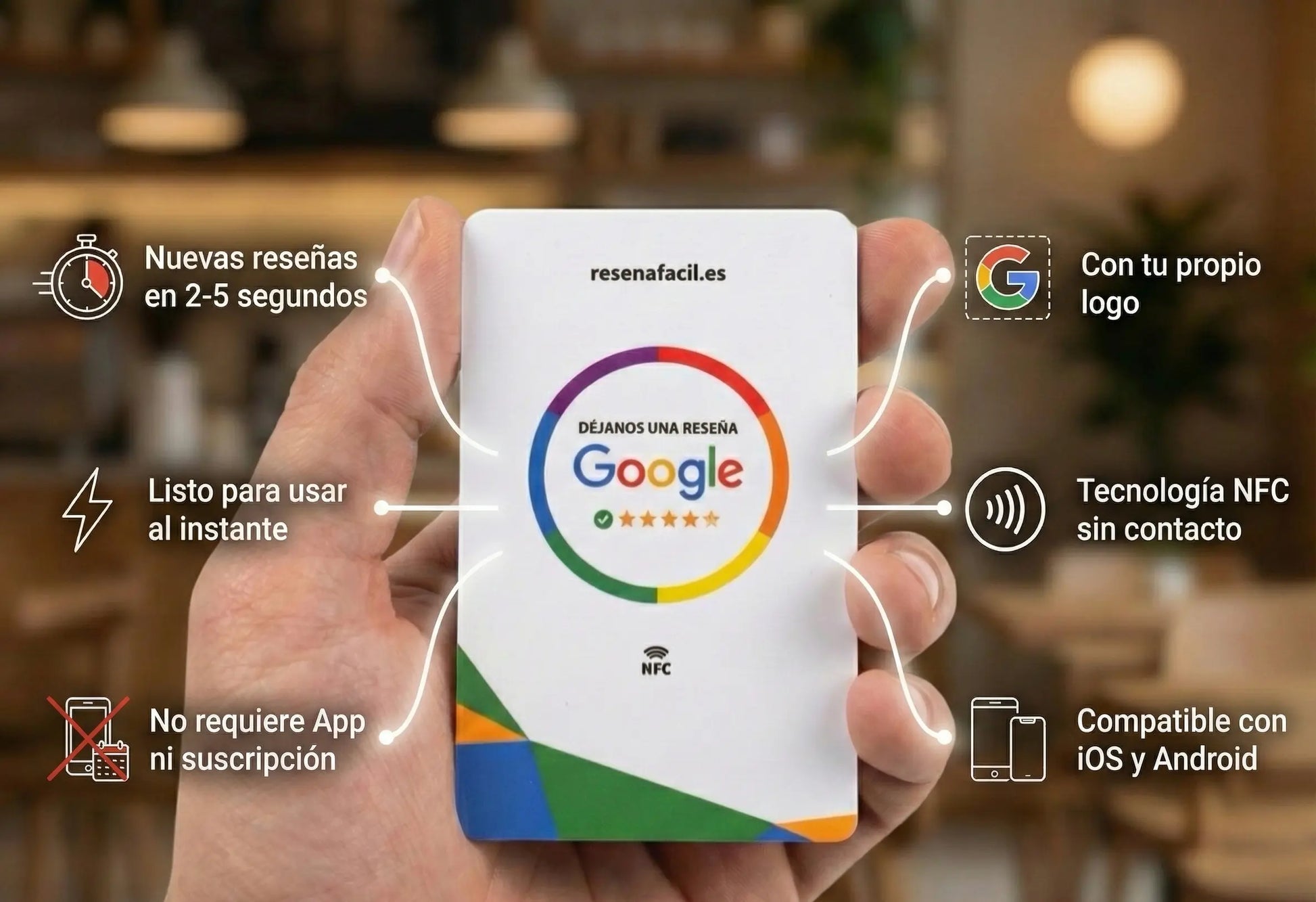 TARJETA DE GOOGLE RESEÑAS (NFC) PERSONALIZADO ReseñaFacil