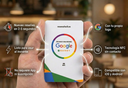TARJETA DE GOOGLE RESEÑAS (NFC) PERSONALIZADO ReseñaFacil