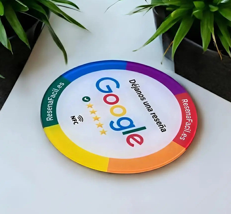 ADHESIVO CON NFC PARA RESEÑAS DE GOOGLE (PERSONALIZADO) ReseñaFacil